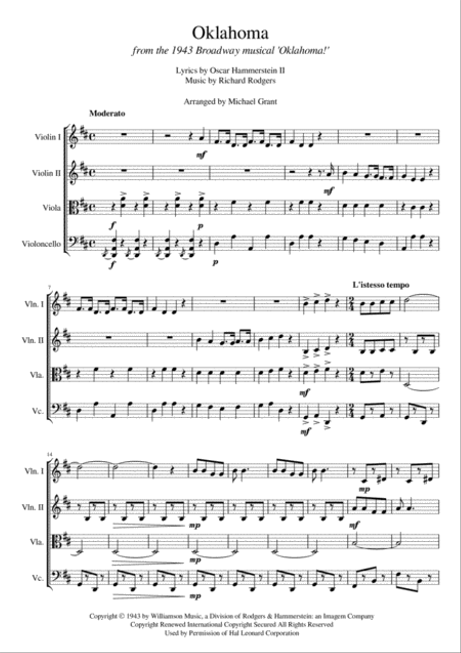 Oklahoma String Quartet scores gallery preview page 1