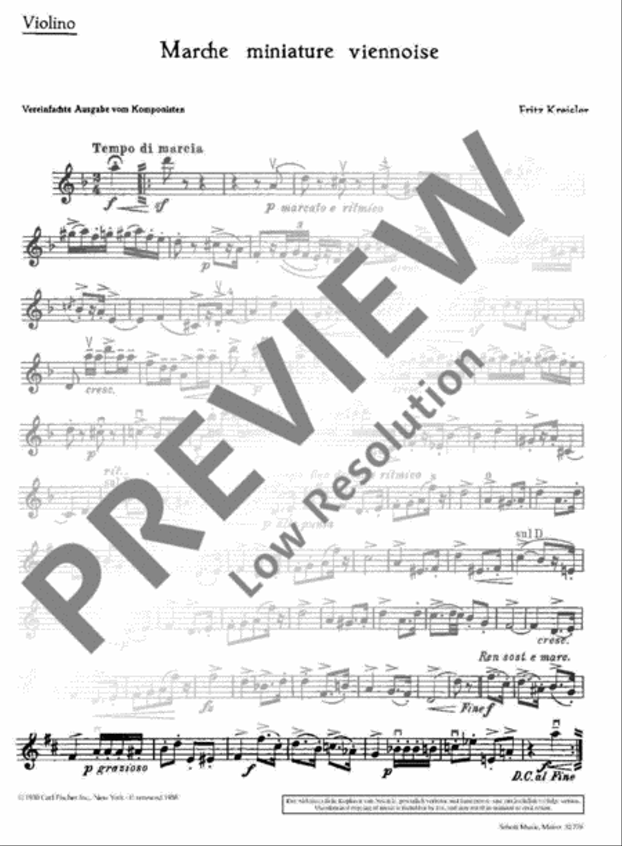 Marche miniature viennoise Violin Solo scores gallery preview page 6