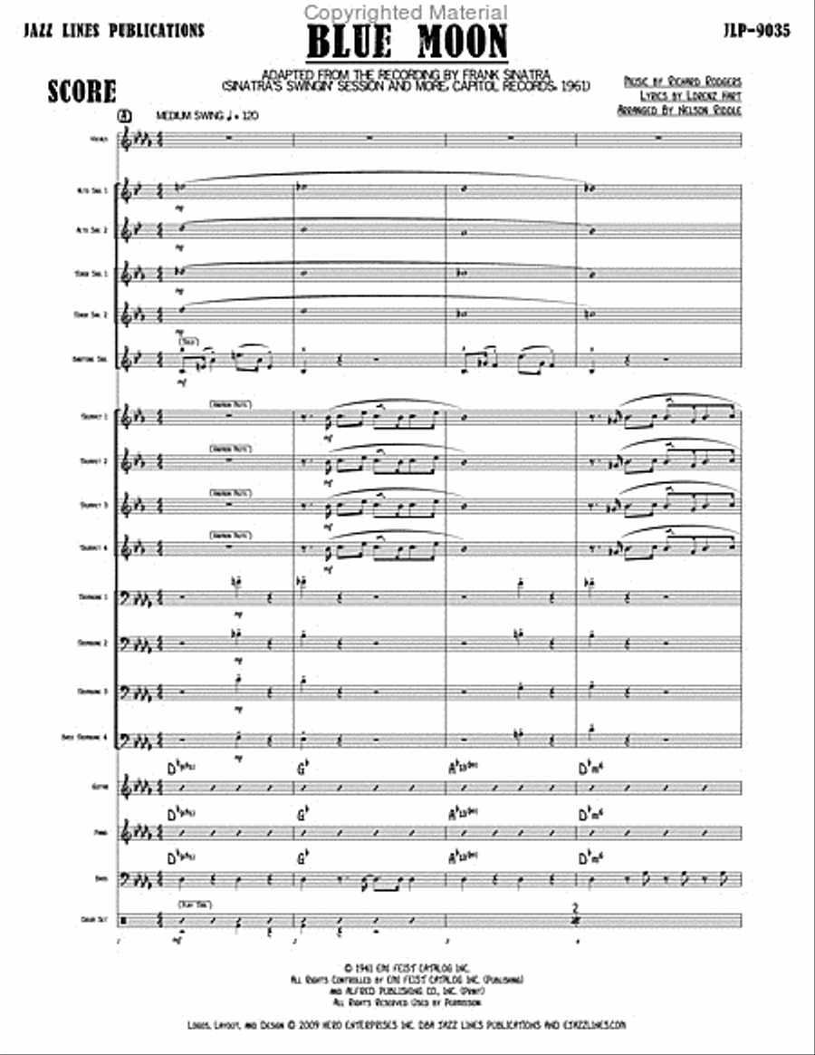 Blue Moon Blue Moon Big Band scores gallery preview page 3