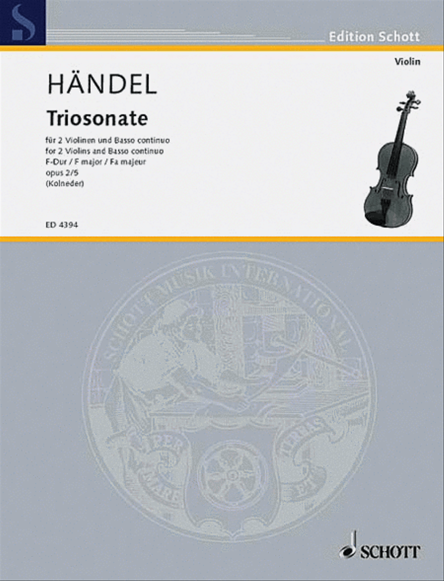 9 Trio Sonatas Op. 2, No. 5 String Trio scores gallery preview page 1