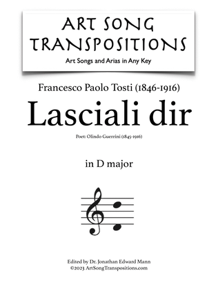 TOSTI: Lasciali dir (transposed to D major)