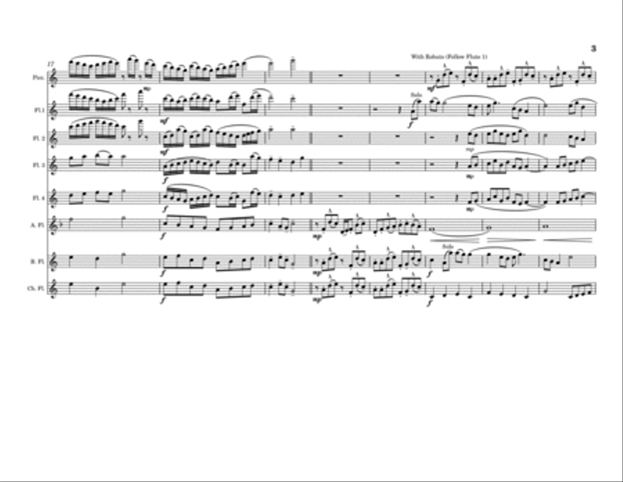 Humming Towhees (for flute choir) Flute Choir scores gallery preview page 3