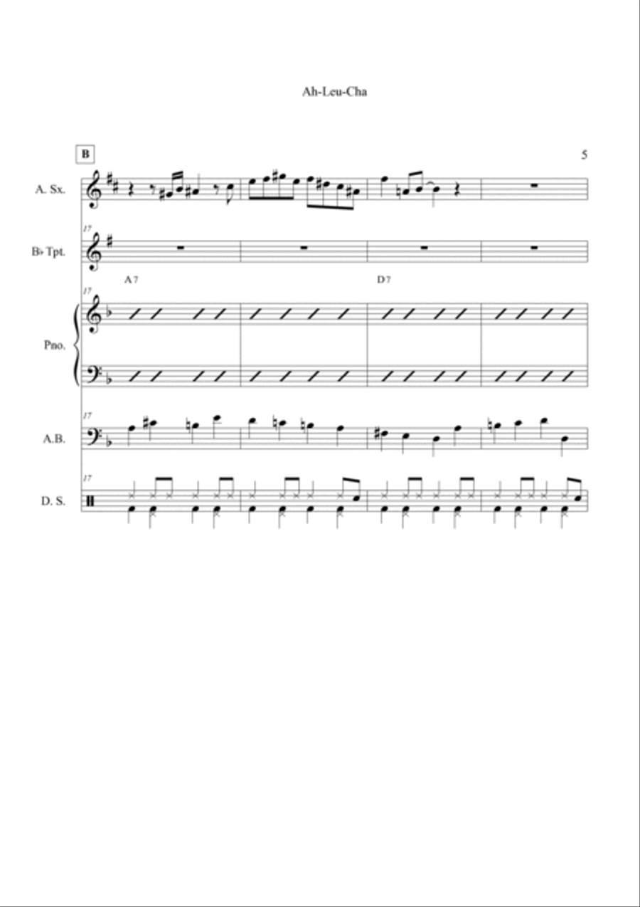 Ah-leu-cha Jazz Ensemble scores gallery preview page 5