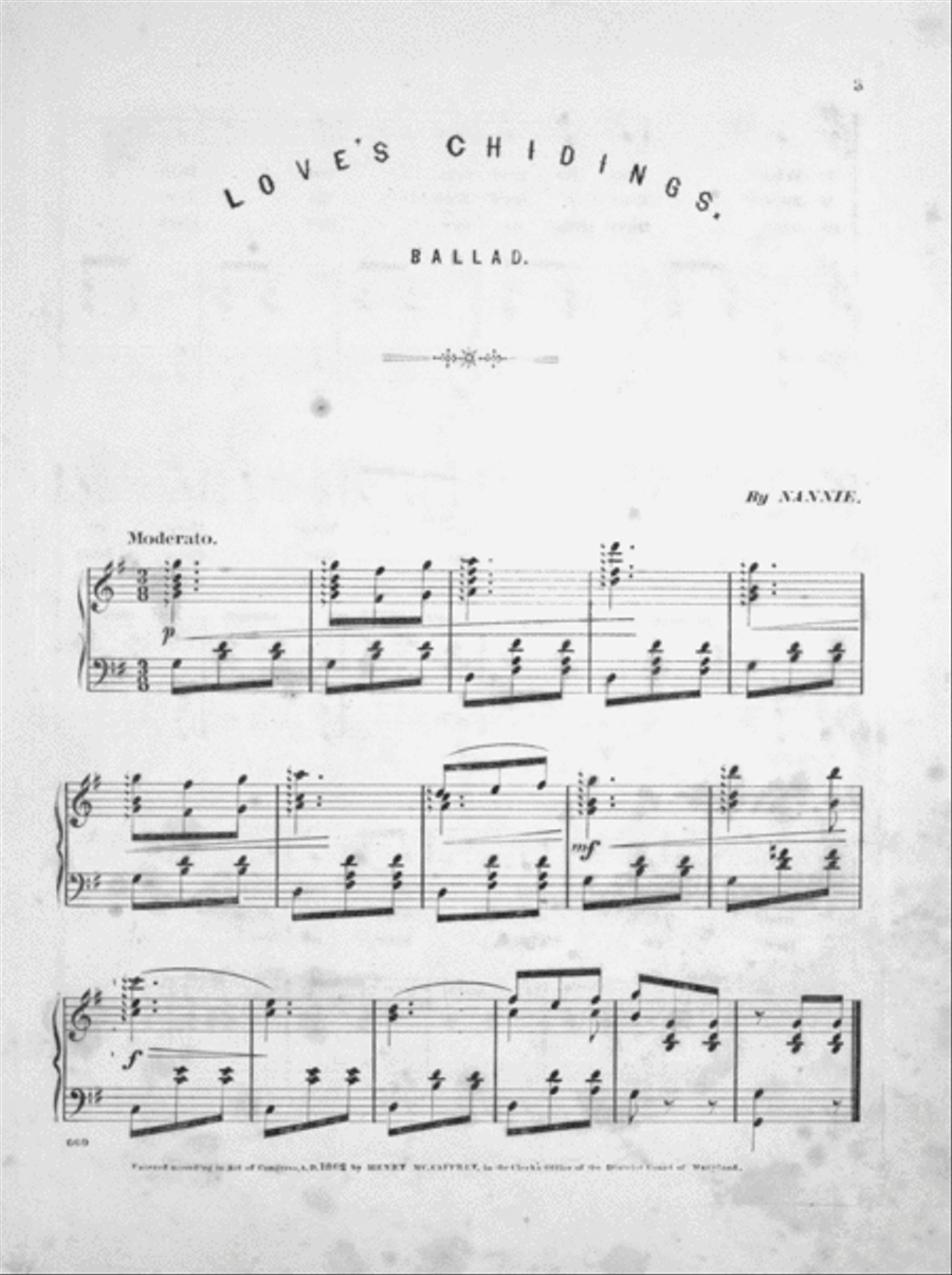 Love's Chidings. Beautiful Ballad 4-Part scores gallery preview page 2