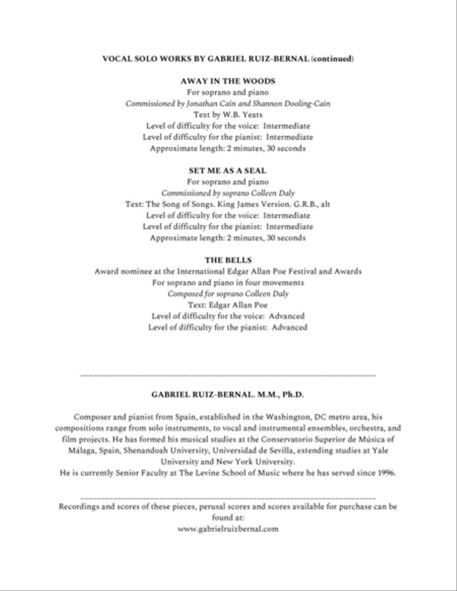 THE BELLS. For voice and piano. High voice. High Voice scores gallery preview page 4