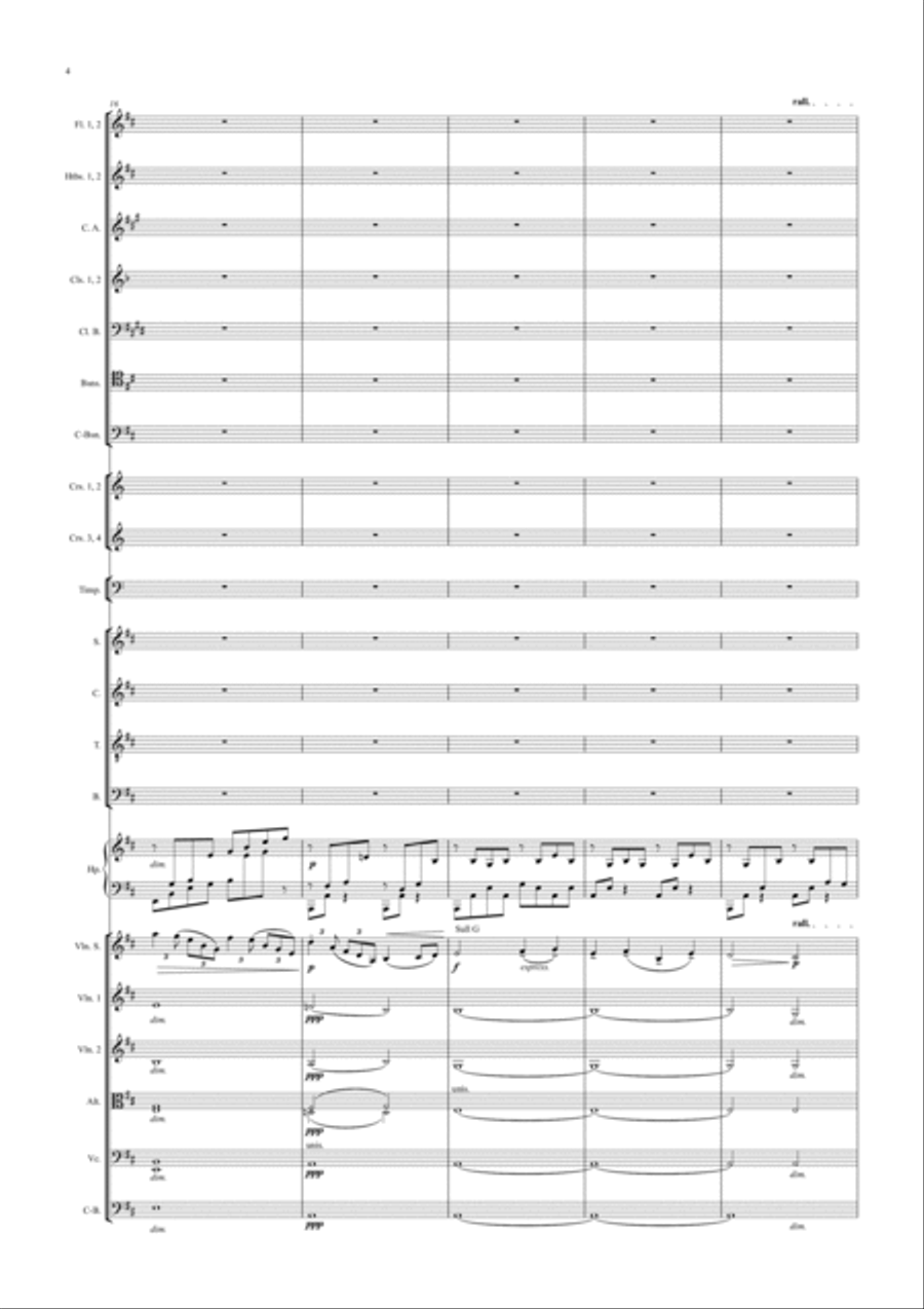 MASSENET - THAIS MEDITATION - REORCHESTRATED 4-Part scores gallery preview page 4