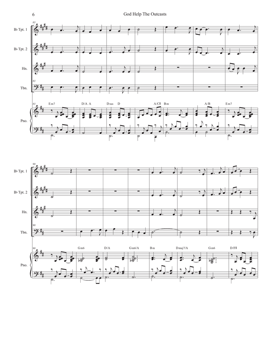 God Help The Outcasts Brass Ensemble scores gallery preview page 6