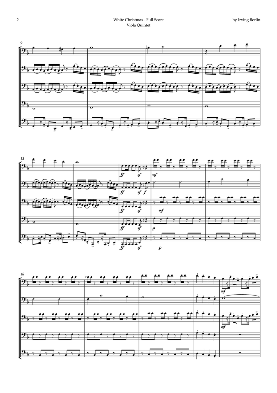 White Christmas String Quintet scores gallery preview page 2