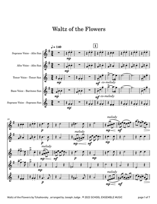 Waltz Of The Flowers by Tchaikovsky for Saxophone Quartet in Schools