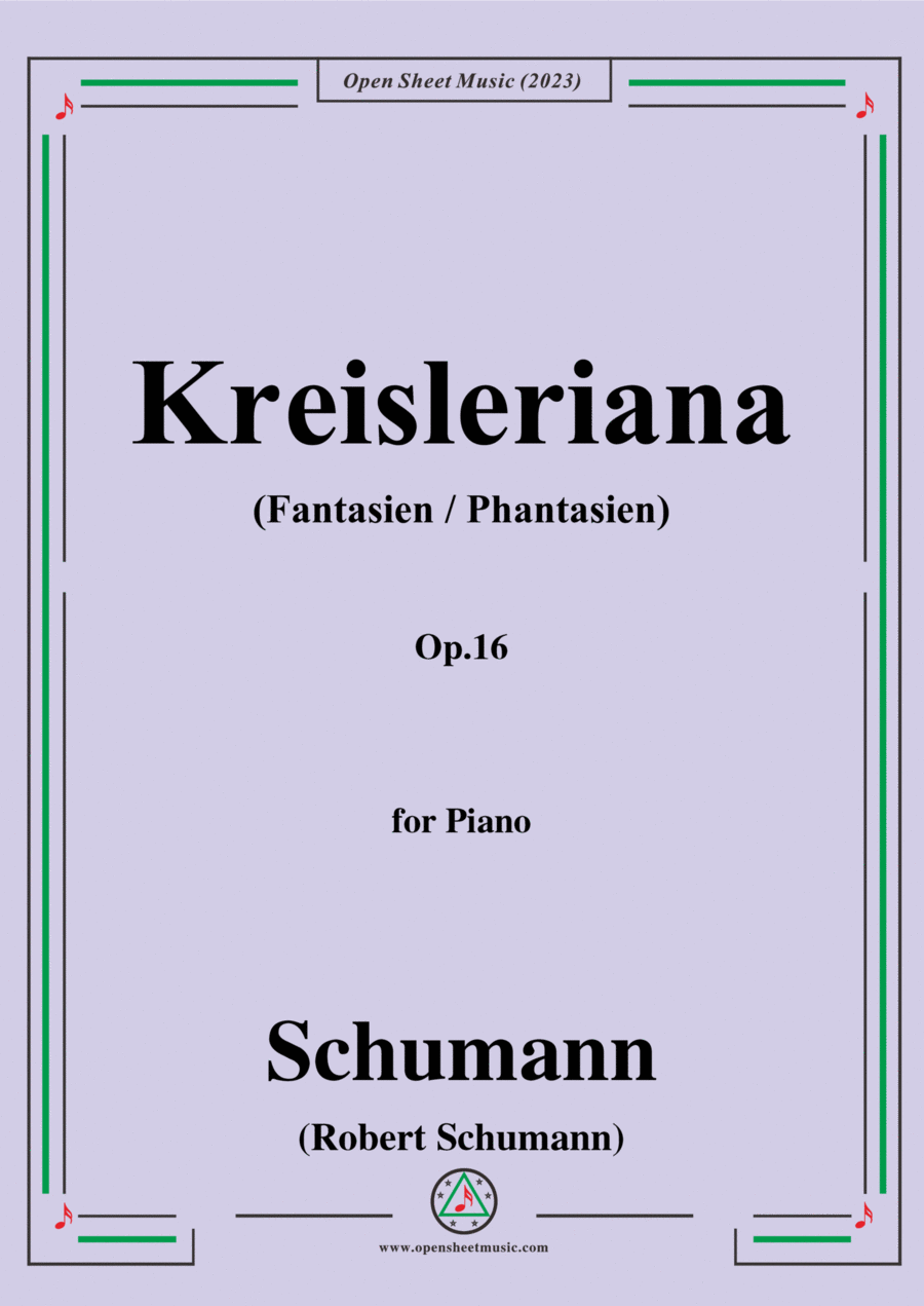 Schumann-Kreisleriana,Op.16,in d minor,for Piano Piano Solo scores gallery preview page 1