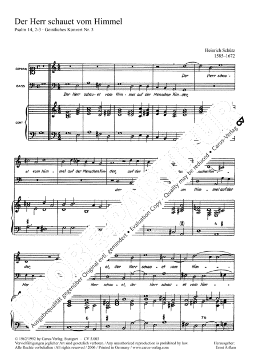 The Lord looks down (Der Herr schauet vom Himmel) Voice scores gallery preview page 2