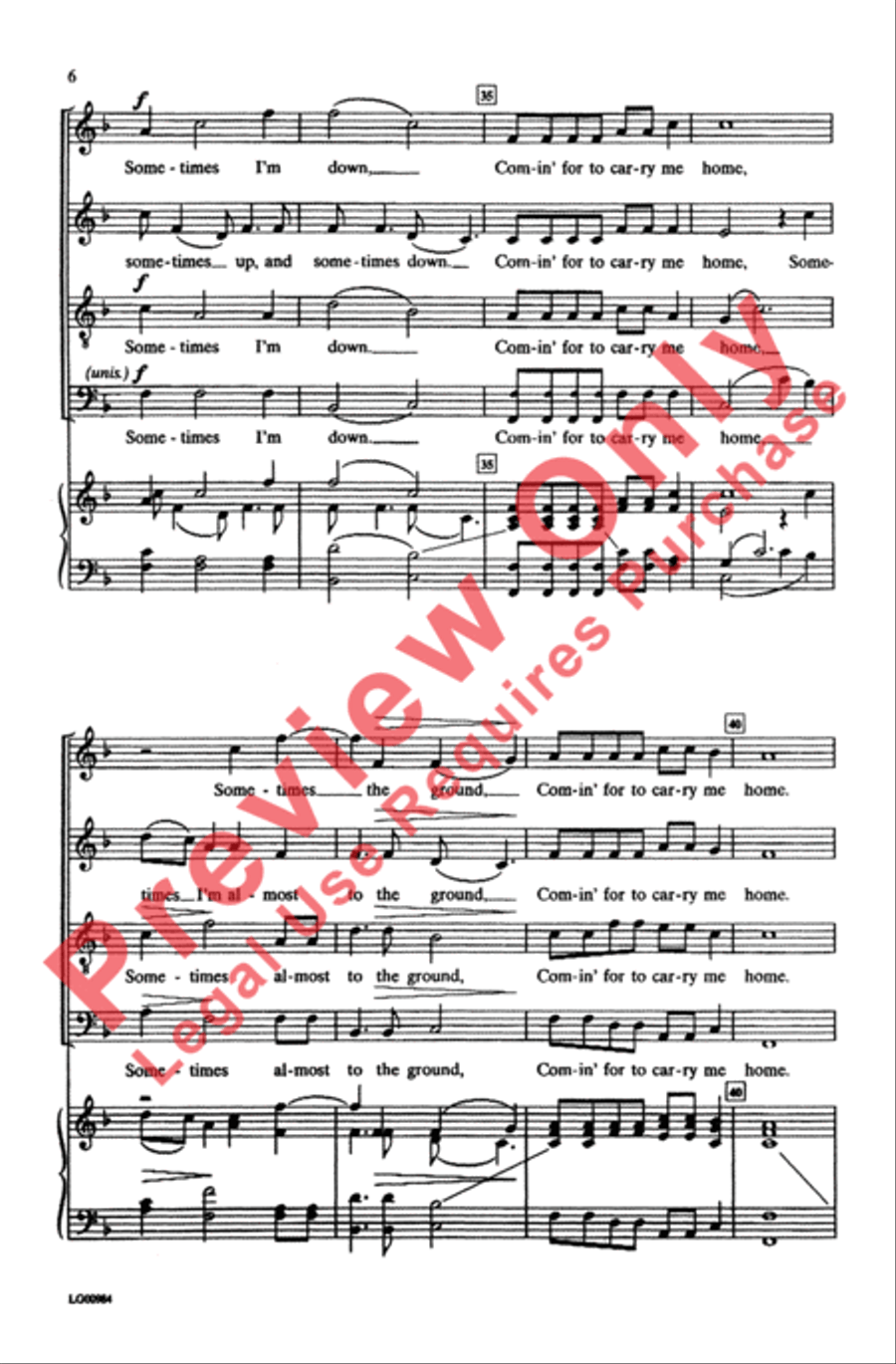 Swing Low, Sweet Chariot 4-Part scores gallery preview page 6
