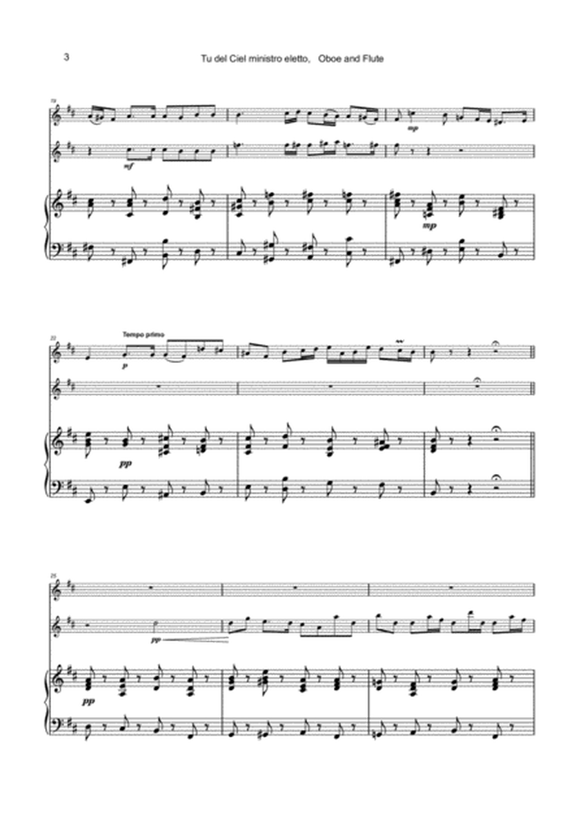 Tu del ciel ministro eletto, Aria by G F Handel, for Oboe, Flute and Piano