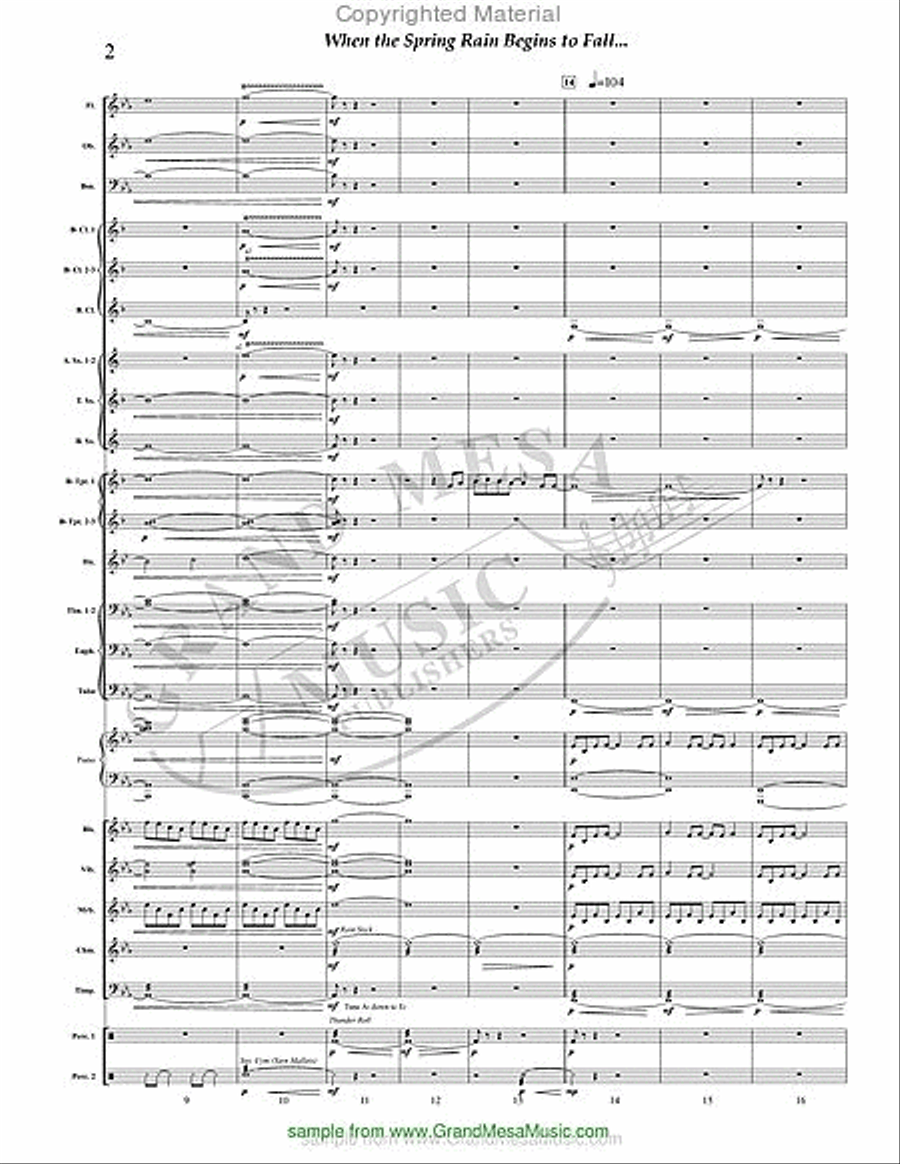 When the Spring Rain Begins to Fall Concert Band scores gallery preview page 3