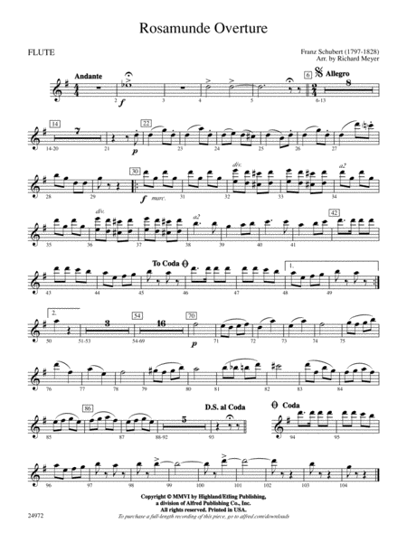 Rosamunde Overture: Flute