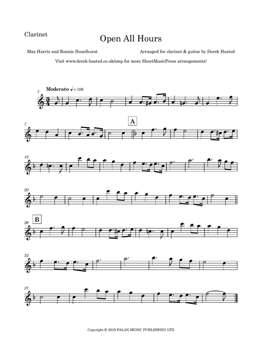Open All Hours Clarinet scores gallery preview page 4