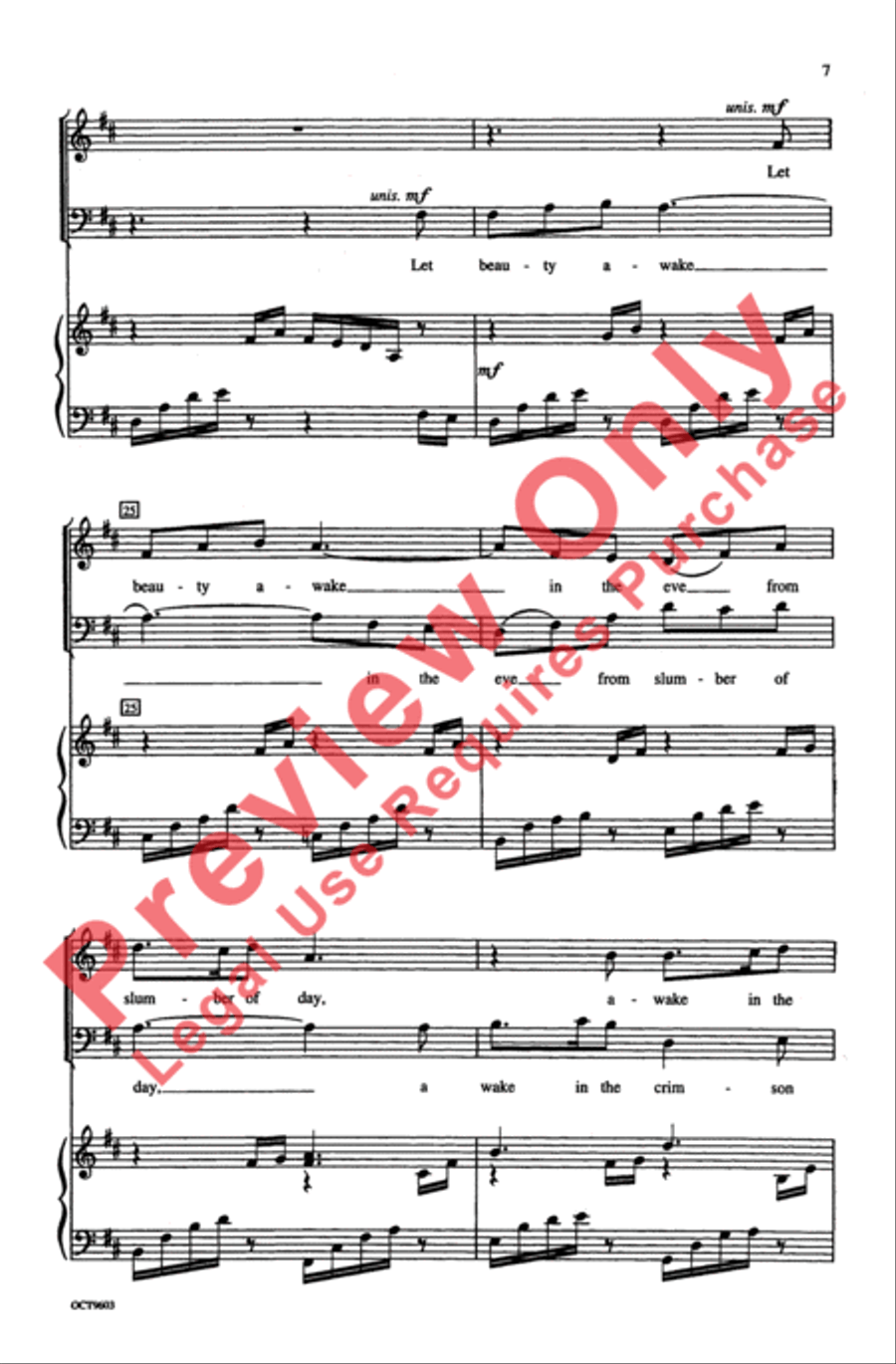 Let Beauty Awake 4-Part scores gallery preview page 6