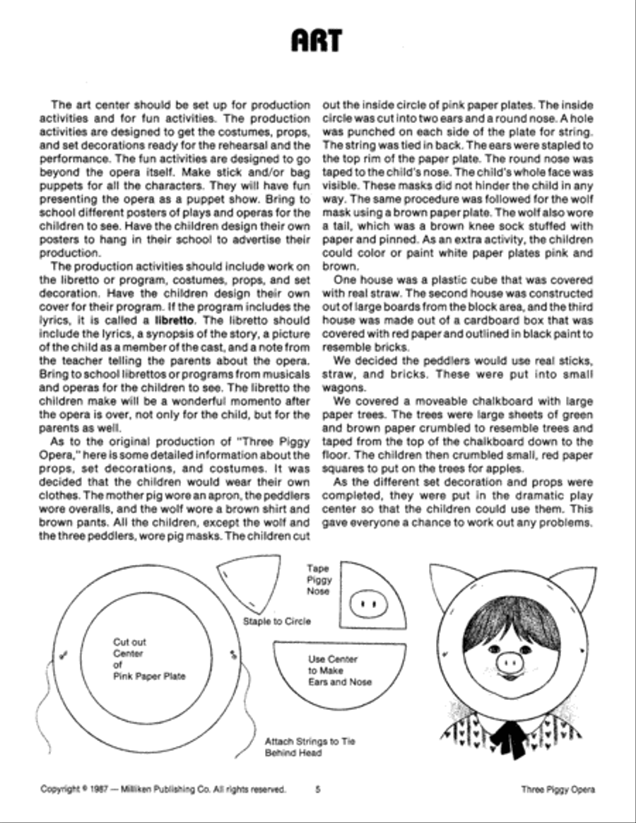 Three Piggy Opera Unison Choir scores gallery preview page 5