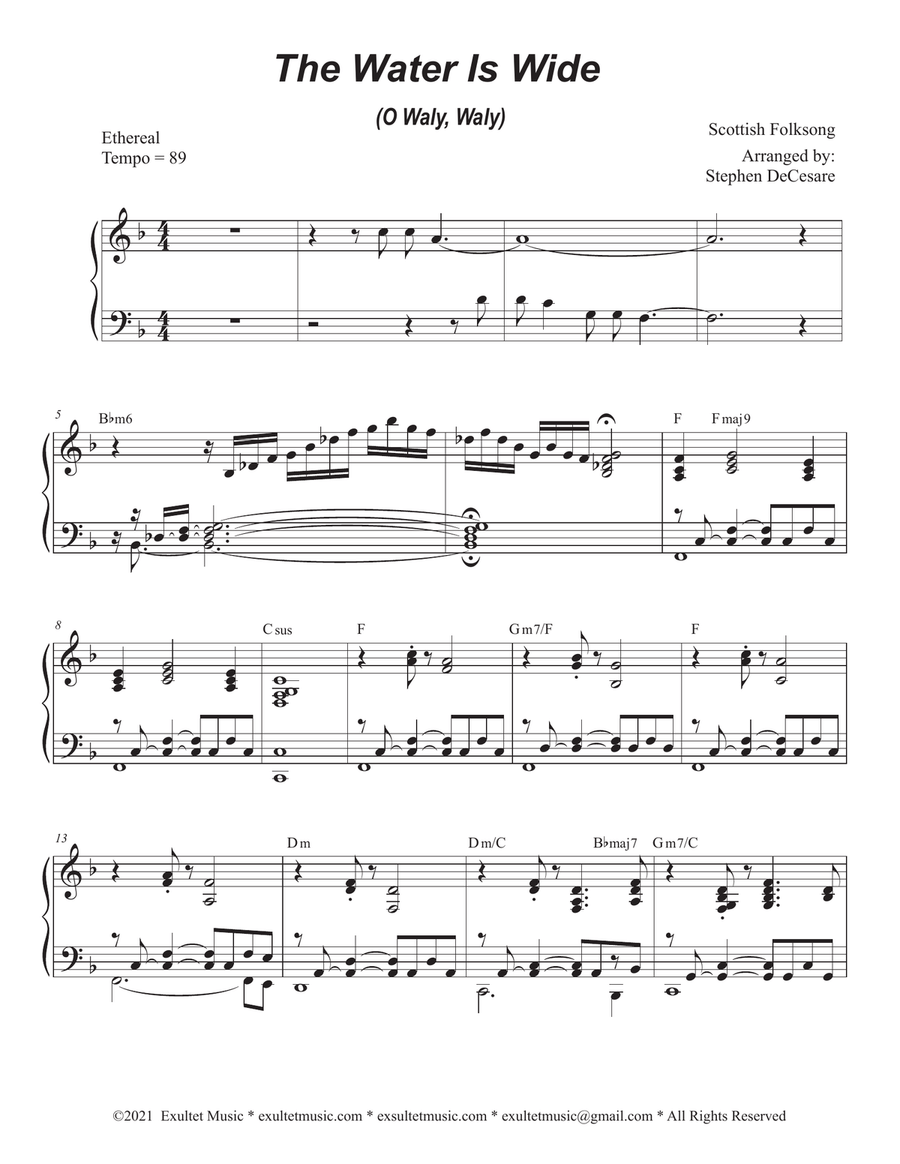 The Water Is Wide (O Waly, Waly) (Tenor Saxophone and Piano) Tenor Saxophone scores gallery preview page 4