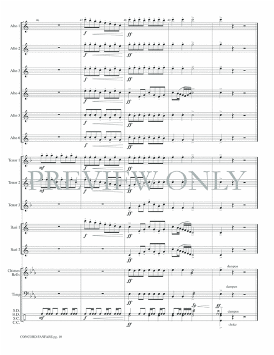 Concord Fanfare Concord Fanfare Small Ensemble scores gallery preview page 12