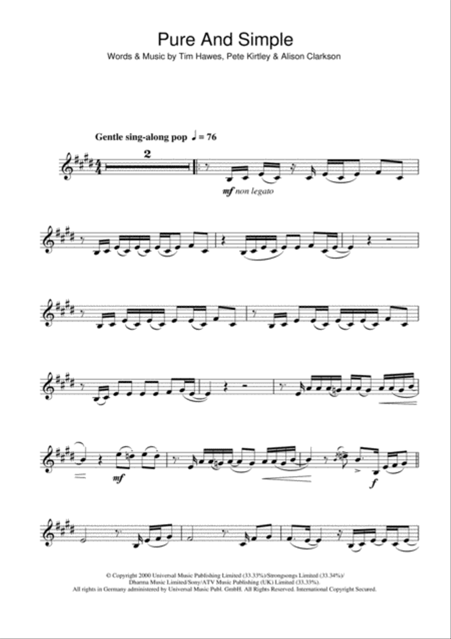 Pure And Simple Pure And Simple Clarinet Solo scores gallery preview page 1