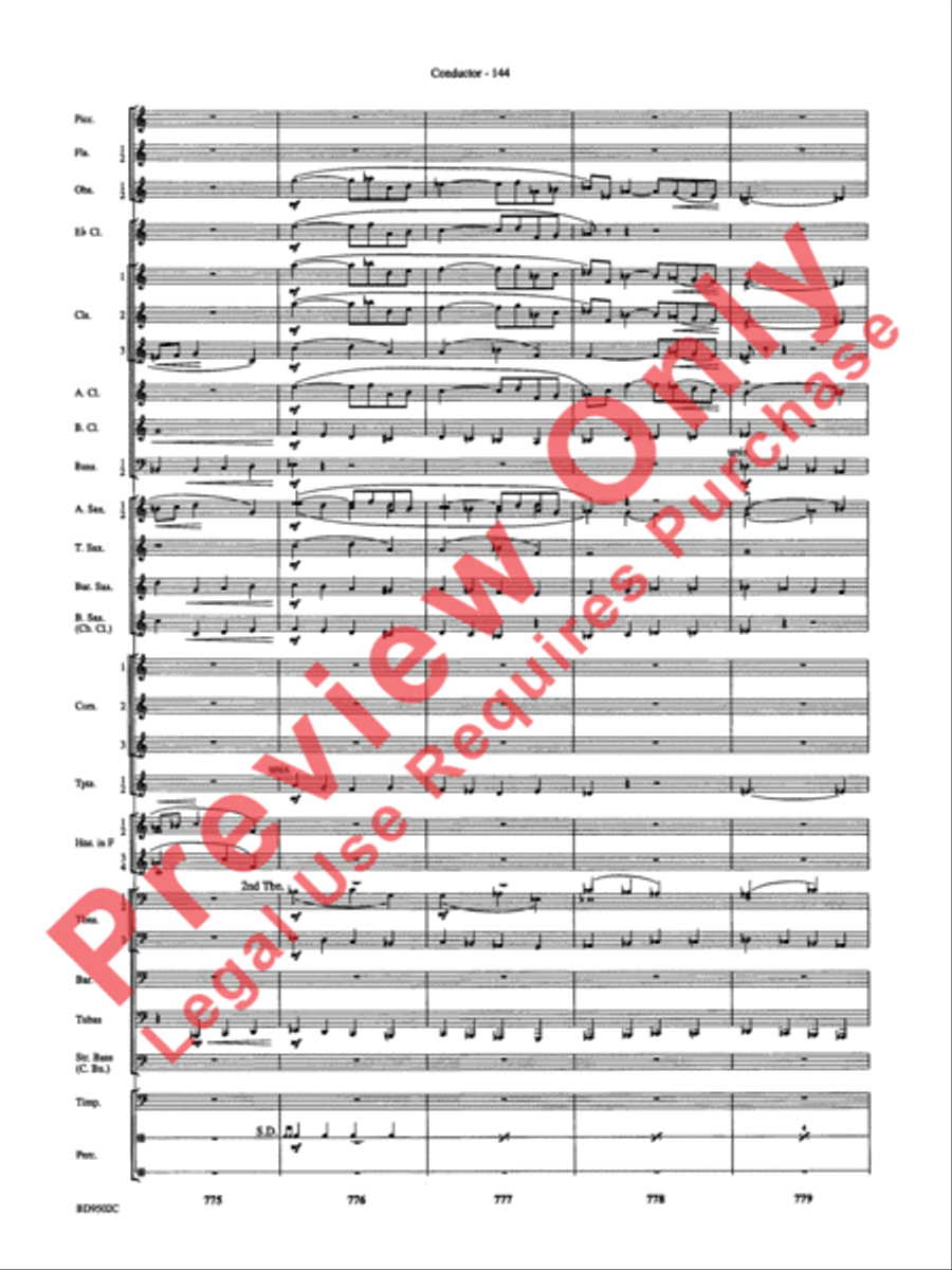 Symphony No. 3 for Band Concert Band scores gallery preview page 147