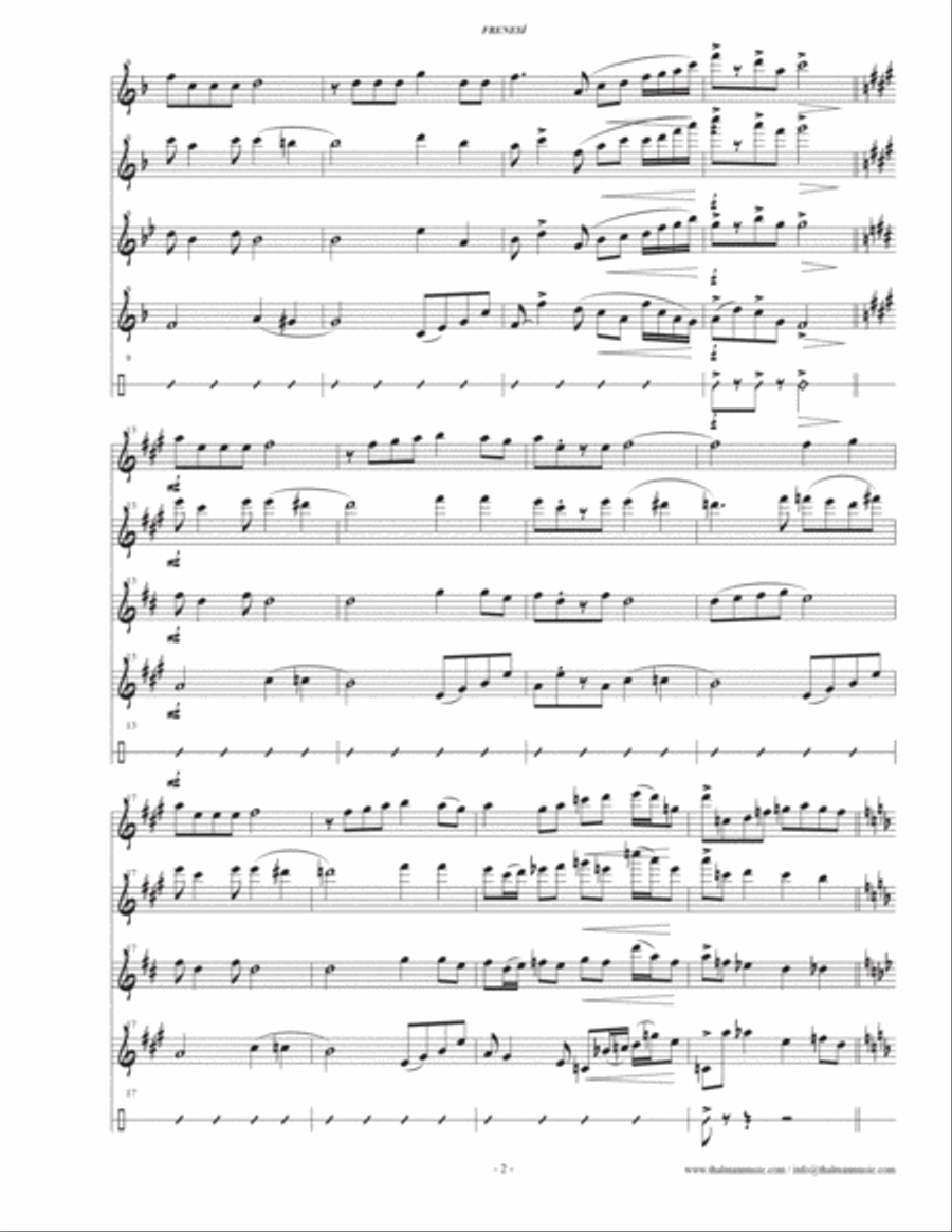 Frenesí Saxophone Quartet scores gallery preview page 6