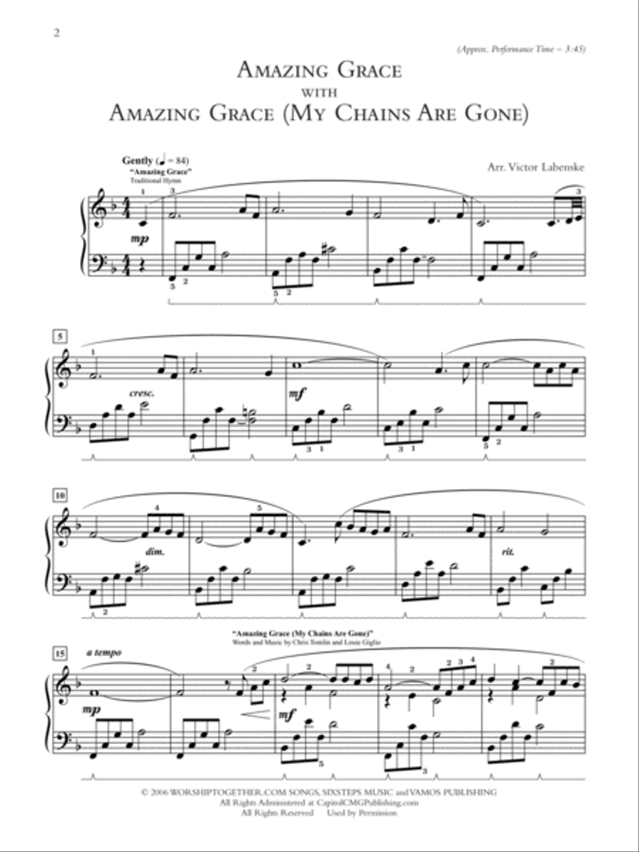 Sunday Morning Blended Worship Companion Piano Solo scores gallery preview page 2