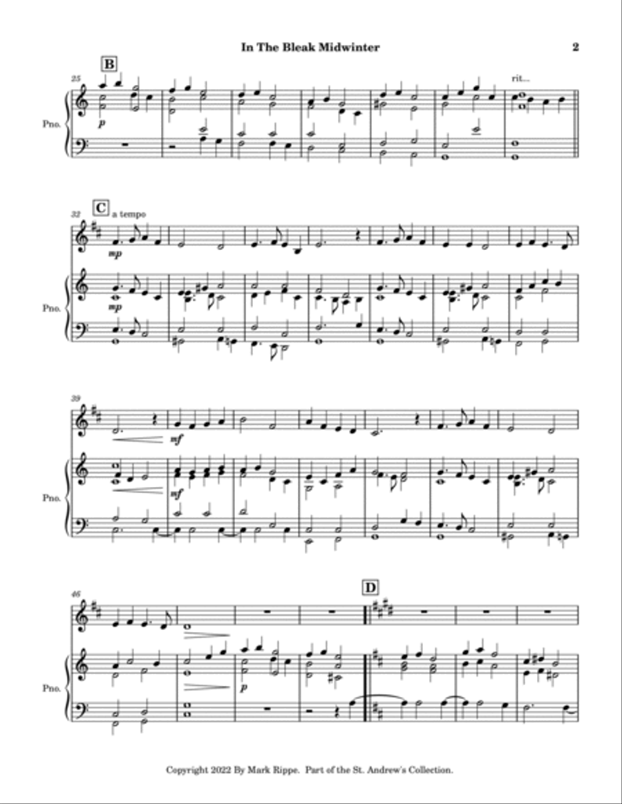 In The Bleak Midwinter (StA S00103) Piano scores gallery preview page 3