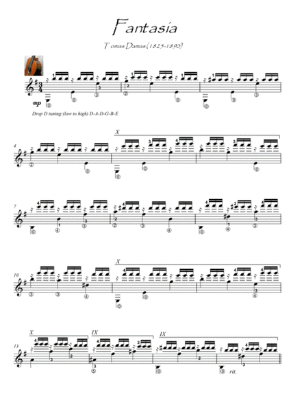 Fantasia advanced classical guitar tremolo image number null