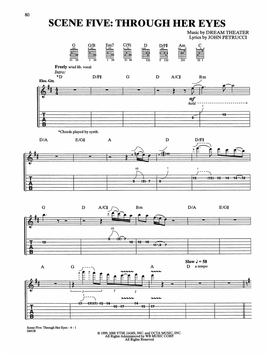 Scene Five: Through Her Eyes Acoustic Guitar scores gallery preview page 1