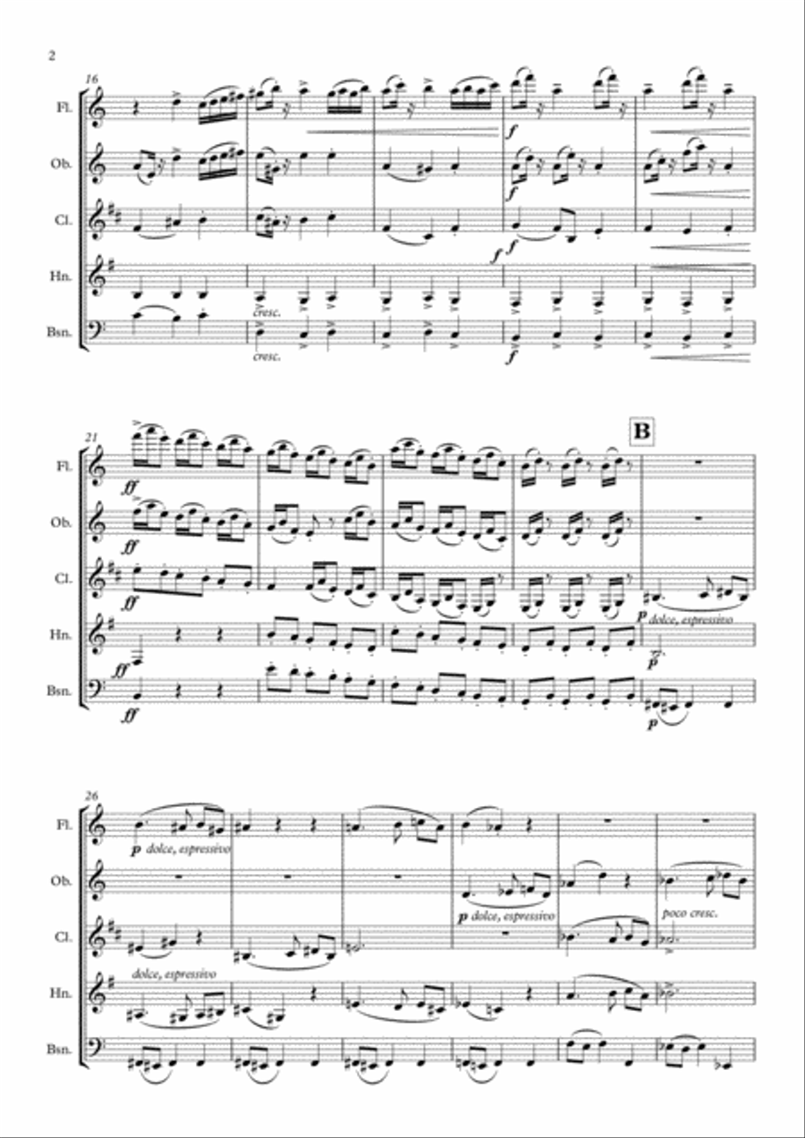 Parry: An English Suite IV. Caprice - wind quintet Woodwind Quintet scores gallery preview page 2