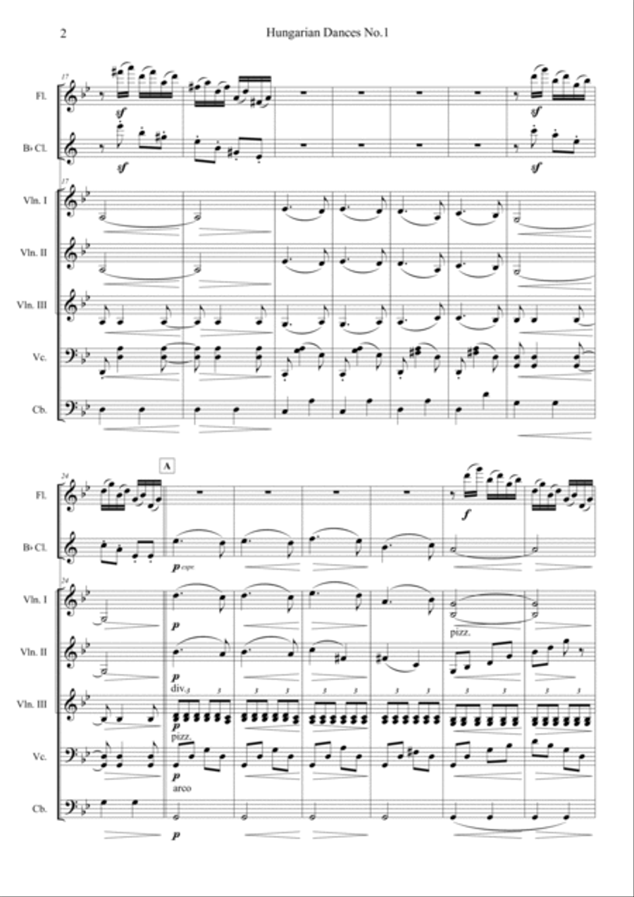 Hungarian Dances No.1 in G minor, Allegro molto Orchestra scores gallery preview page 2
