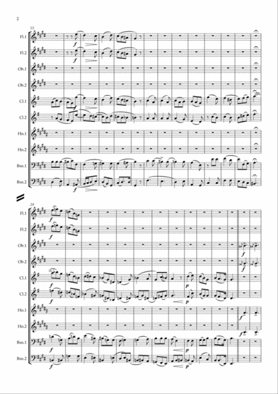 Berlioz: The Shepherd's Farewell (L'enfance du Christ, H130) - symphonic wind Christmas scores gallery preview page 2
