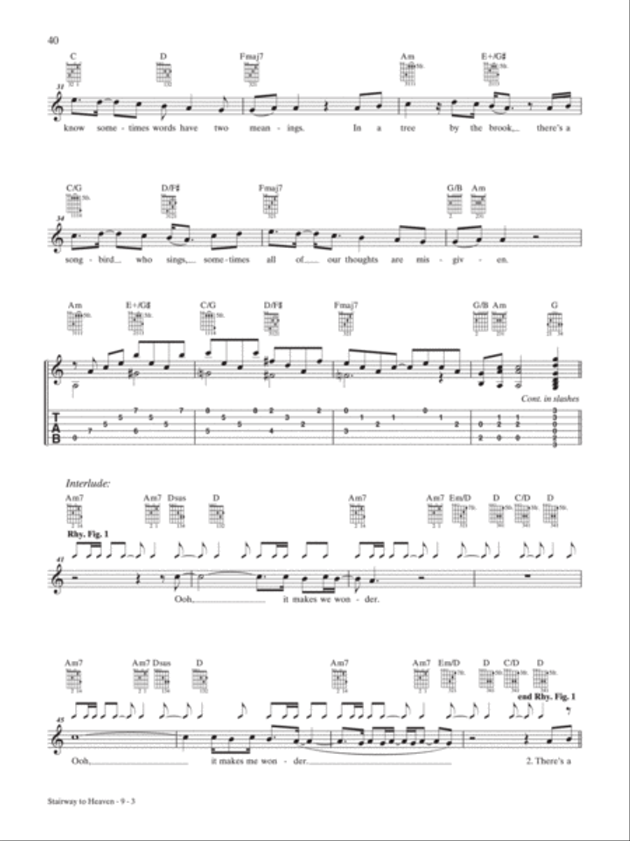 Stairway to Heaven Guitar Tablature scores gallery preview page 3