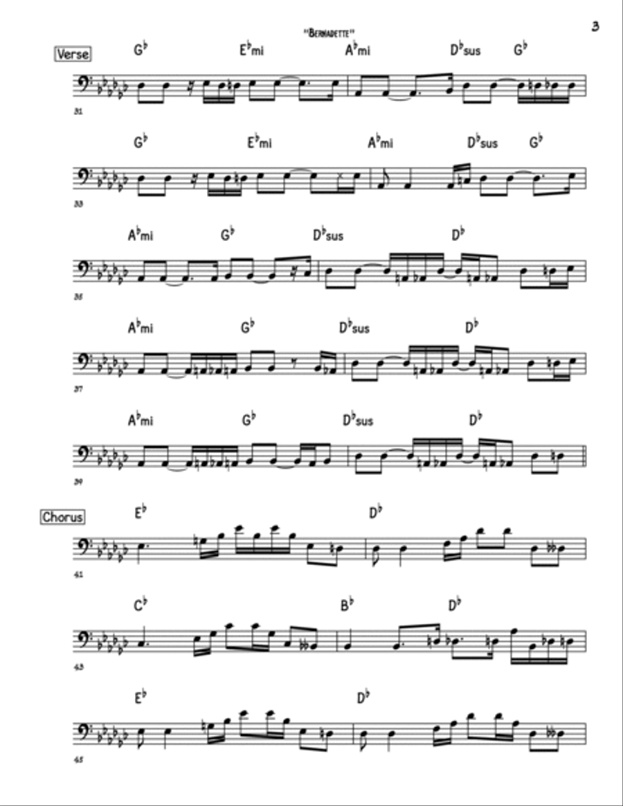 Bernadette Bernadette Bass Guitar scores gallery preview page 3