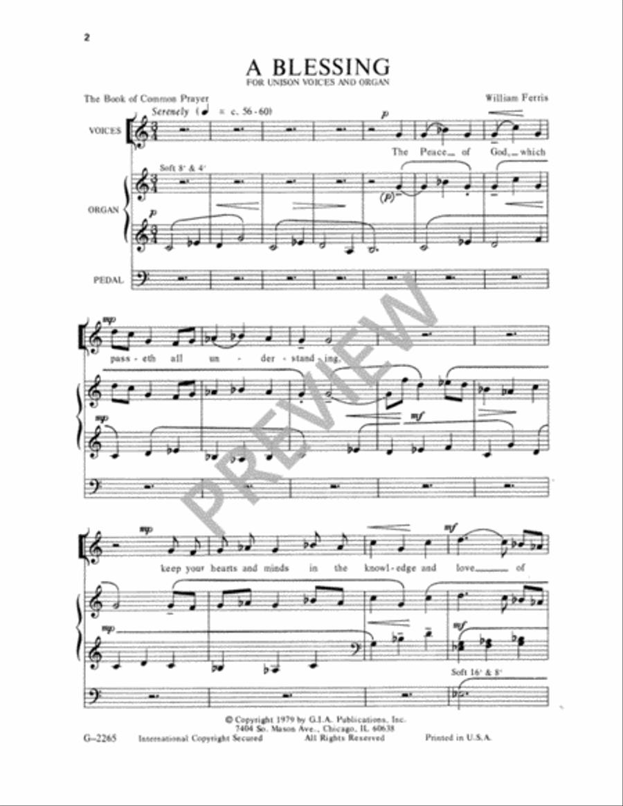 A Blessing Unison Choir scores gallery preview page 3