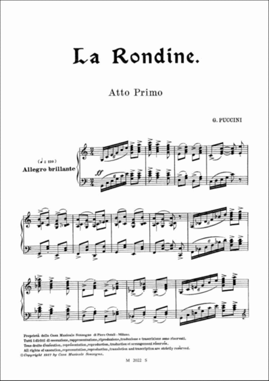 Rondine Opera Completa Rondine Opera Completa Voice Solo scores gallery preview page 2