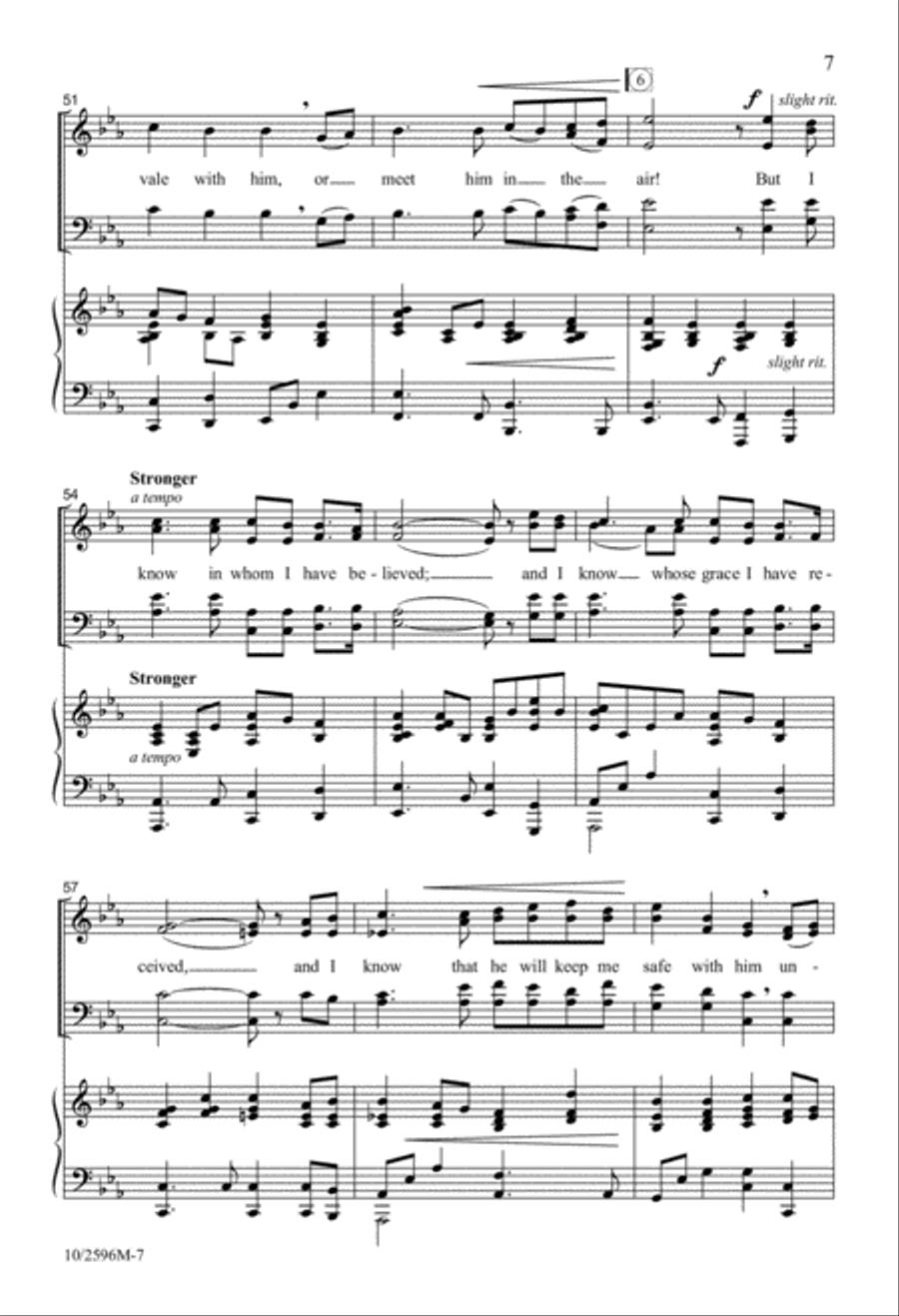 I Know in Whom I Have Believed 4-Part scores gallery preview page 7