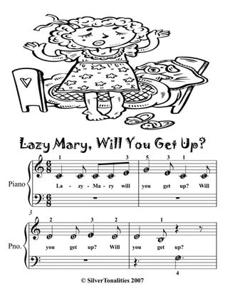Lazy Mary Will You Get Up Beginner Piano Sheet Music