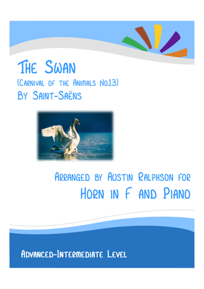 The Swan (Carnival of the Animals No.13) - horn in F and piano with FREE BACKING TRACK