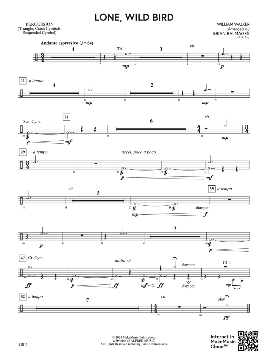 Lone, Wild Bird: 1st Percussion