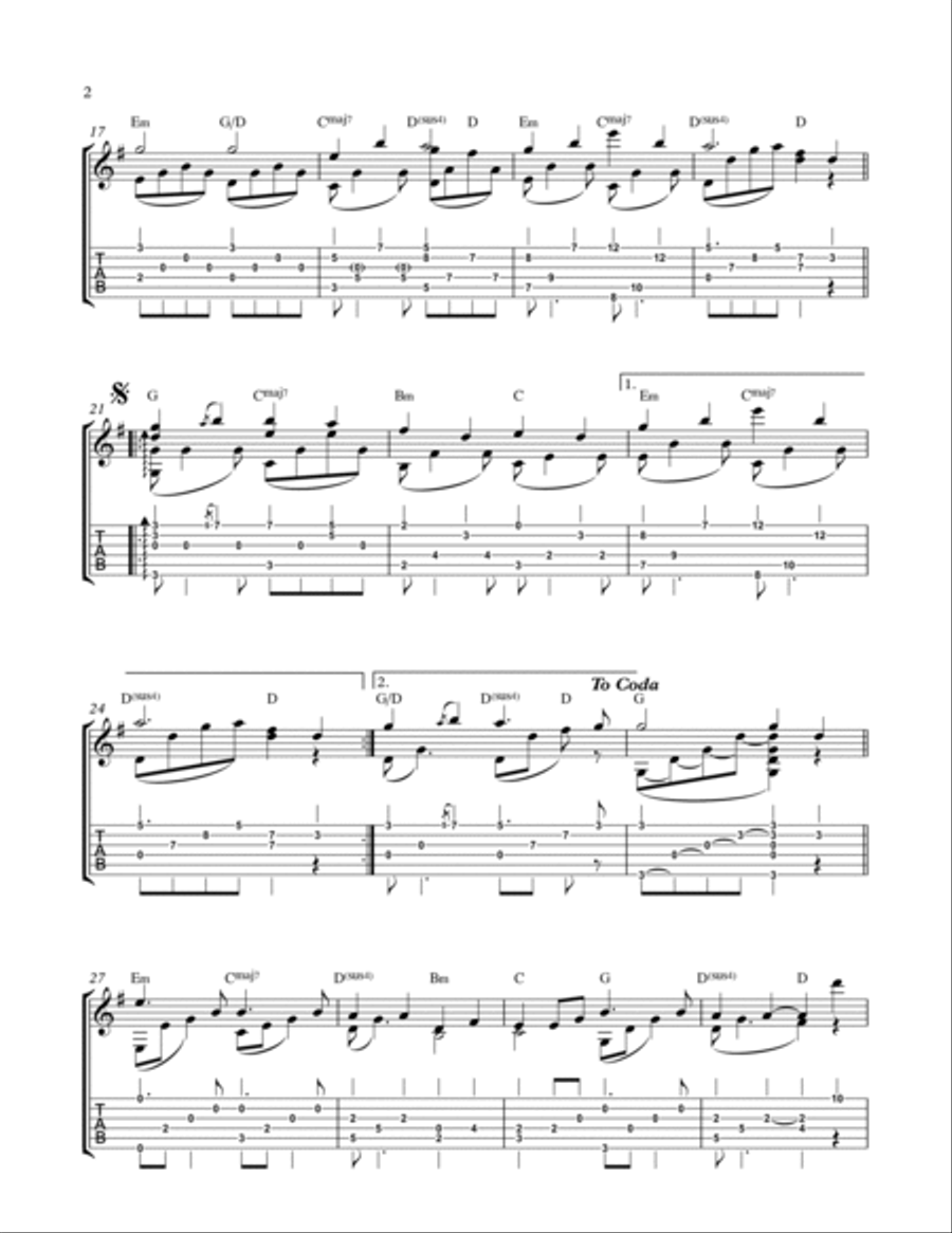 October Sky Acoustic Guitar scores gallery preview page 2