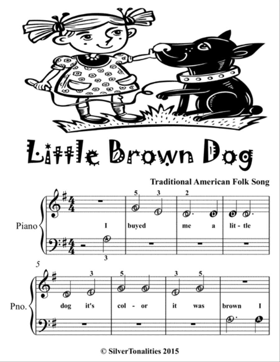 Little Brown Dog Beginner Piano Sheet Music 2nd Edition Easy Piano scores gallery preview page 2