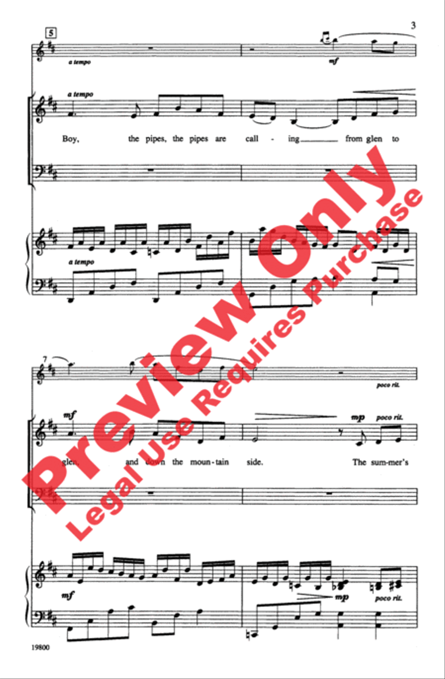 Danny Boy 4-Part scores gallery preview page 3