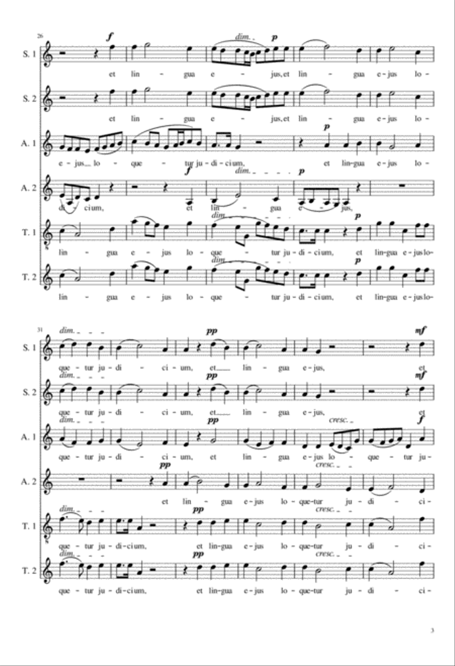 Bruckner's Os Justi, arranged for SAT SAT scores gallery preview page 3