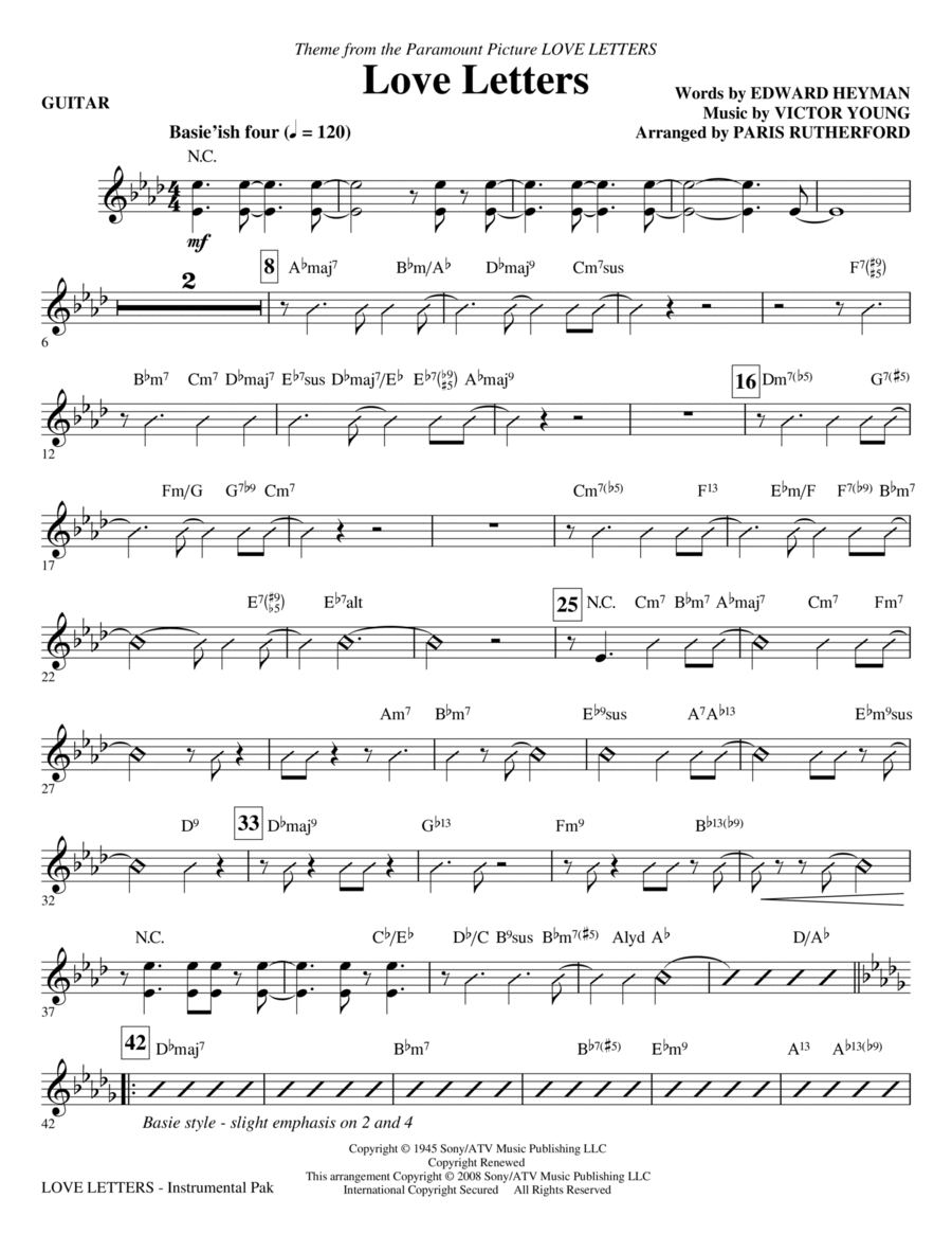Love Letters - Guitar Love Letters - Guitar Choir scores gallery preview page 1