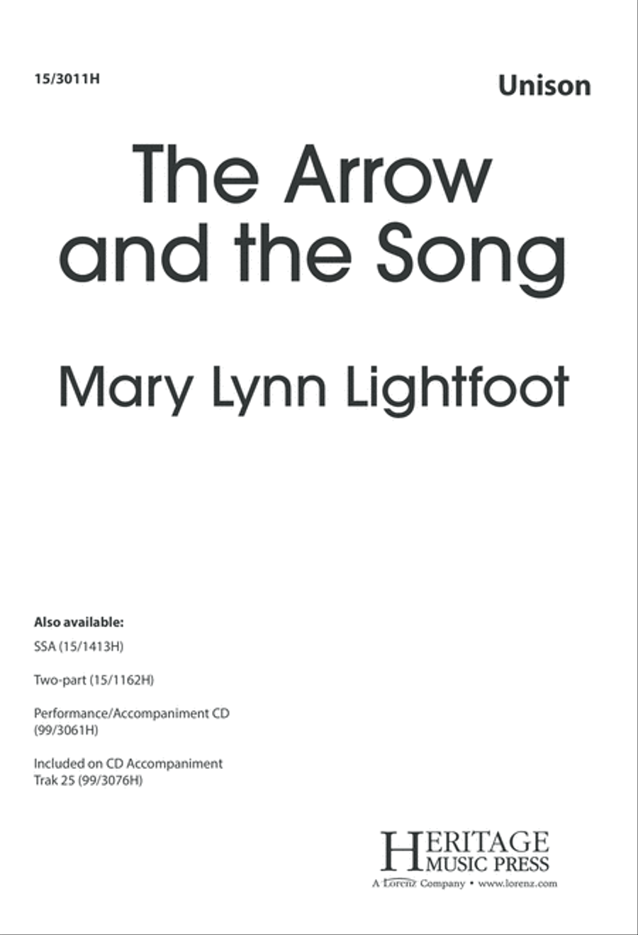The Arrow and the Song The Arrow and the Song Unison Choir scores gallery preview page 1