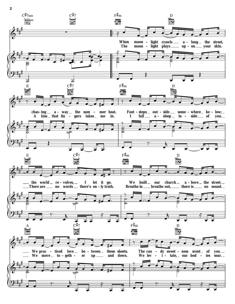 Insatiable Piano, Vocal, Guitar scores gallery preview page 2