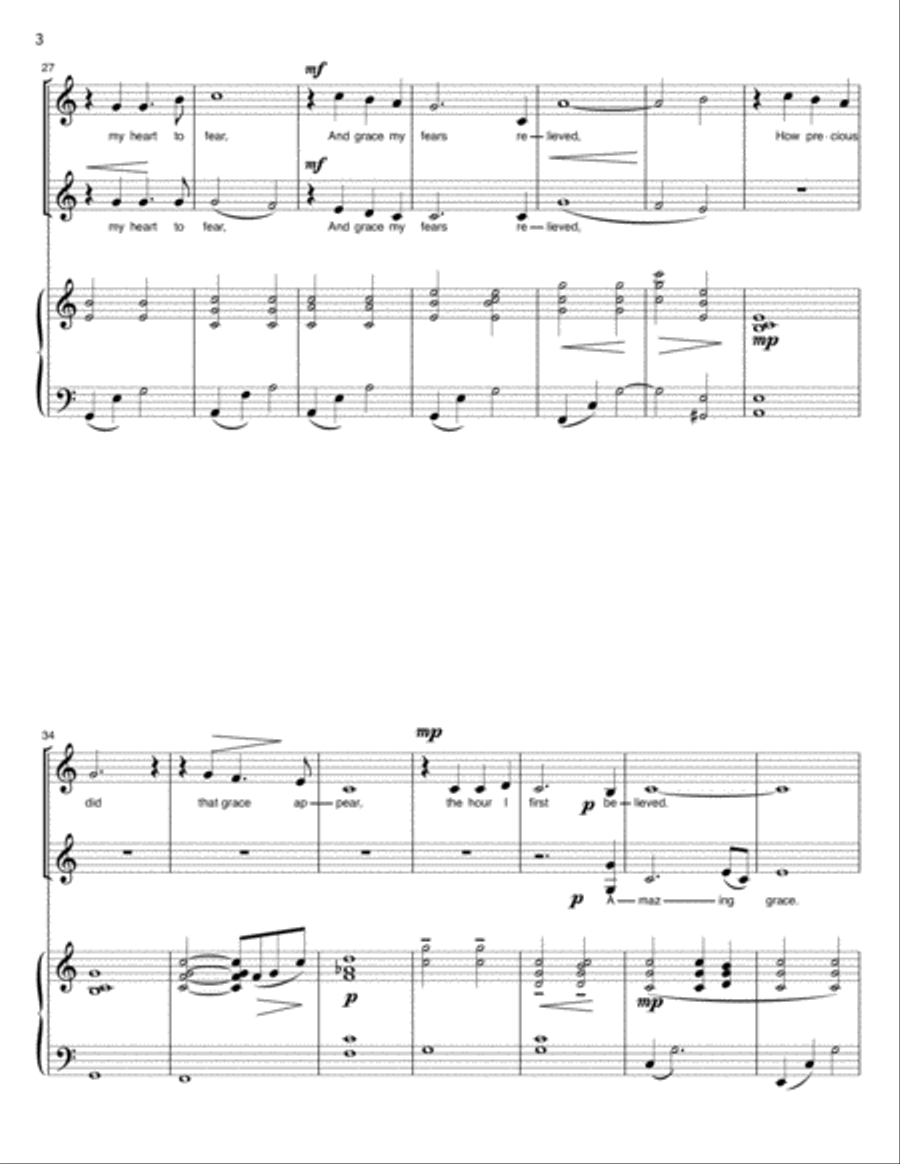 Amazing Grace Piano scores gallery preview page 6